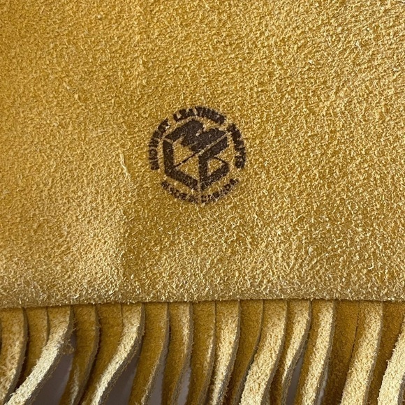 LEATHER Fringed Drawstring Bag with Wild Rose - Picture 10 of 14